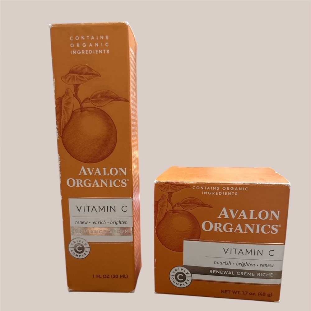 Clearance Avon Organics Vitamin C Renewal Creme Riche & Serum. New